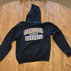 Black, M, Champion, Minnesota State Mankato, Hooded Sweatshirt